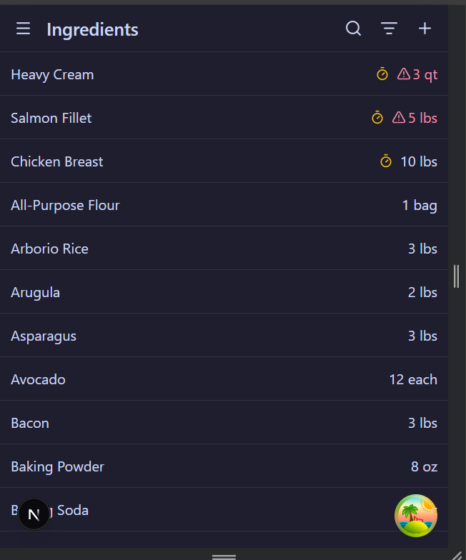 ChefKit ingredients