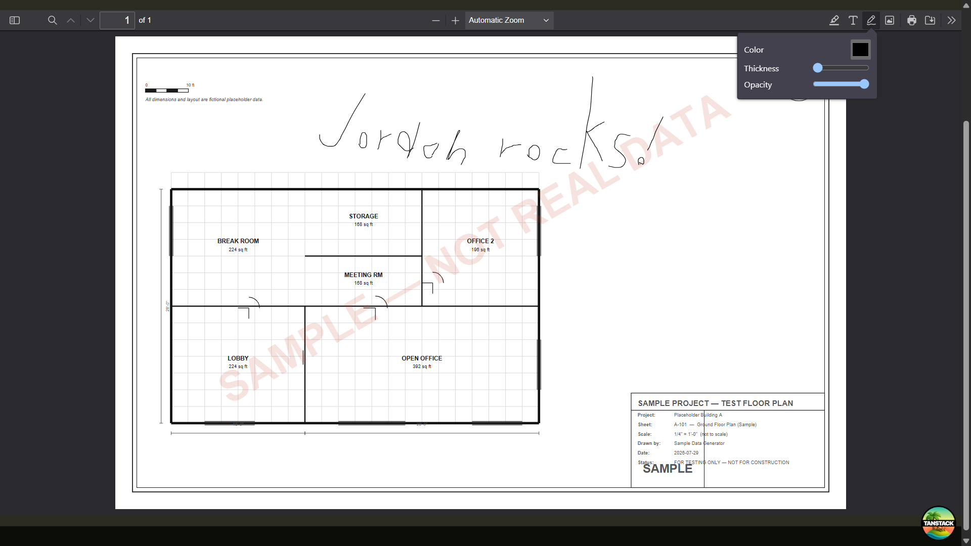 Plan Viewer sample sheet